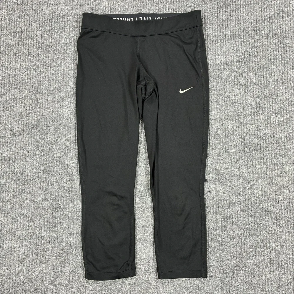 Nike Dri-FIT Fast Live Fearless Crop Leggings Womens XS Black Running Pants